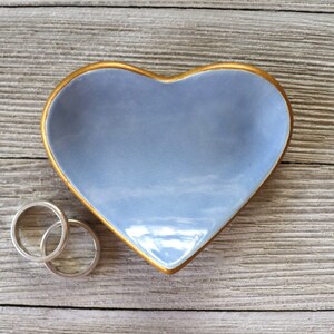 Heart, Engagement Party Favor, Ring Holder, Ring Dish, Light Blue, Baby Shower Guest Gift or Bridesmaid Gift image 1