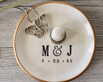 Custom Ring Holder Gift, Wedding Gift Personalized, Engagement Ring Cone, Gift for Bridal Shower, Monogram Gift for Her