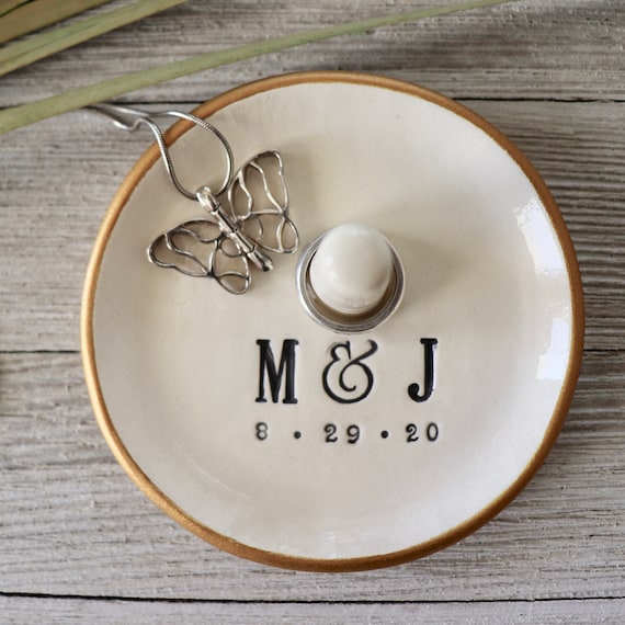 Custom Ring Holder Gift, Wedding Gift Personalized, Engagement Ring Cone, Gift for Bridal Shower, Monogram Gift for Her