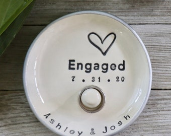 Personalized Ring Dish, Engagement Gift, Custom, Ring Holder, Ring Cone, Gift for Her