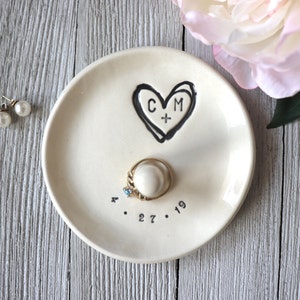 Ring Holder, Personalized Ring Dish, Wedding, Gift, Ring Cone, Engagement Gift or Bridal Shower Gift, Made to Order