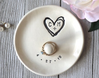 Ring Holder, Personalized Ring Dish, Wedding, Gift, Ring Cone, Engagement Gift or Bridal Shower Gift, Made to Order