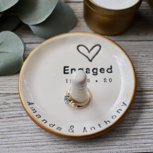 Ring Holder Engagement, Ring Cone, Personalized, Ring Stand Dish, Custom Bride to Be Gift image 9