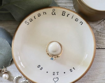 Ceramic Ring Dish, Ring Holder, Wedding Gift, Personalized, Engagement Gift, Jewelry Dish