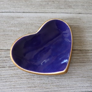 Heart Ring Holder, Ring Dish, Dark Blue, Bridesmaid Gift or Housewarming Gift, Gift Boxed, IN STOCK image 9