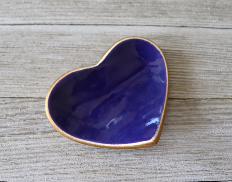 Heart Ring Holder, Ring Dish, Dark Blue, Bridesmaid Gift or Housewarming Gift, Gift Boxed, IN STOCK image 9