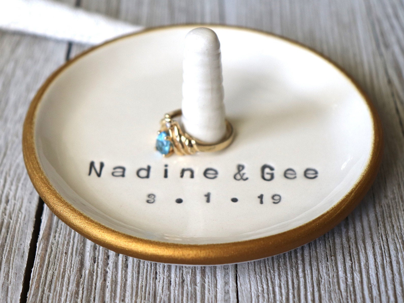 Ring Holder Personalized Engagement Gift Gift for Couple Etsy