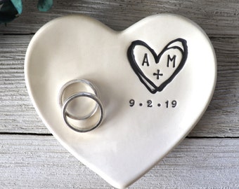 Heart Plate Ring Dish Jewelry Holder Trinket Tray Earring Bracelet Case FM 