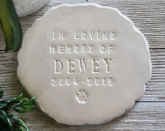 Personalized Memorial Stone | Ceramic Garden Marker | Indoor Outdoor Pet Memorial | Pet Loss Gift