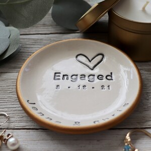 Engagement Gift, Ring Dish, Ring Holder, Personalized, Engagement Ring Dish, Bride To Be, Gift for Her image 5