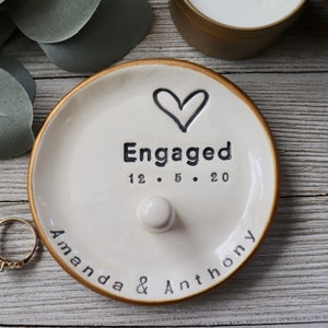 Ring Holder Engagement, Ring Cone, Personalized, Ring Stand Dish, Custom Bride to Be Gift image 8