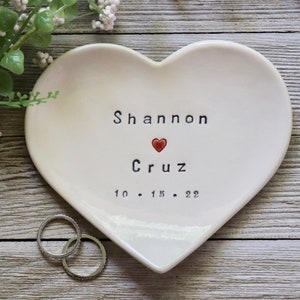 Wedding Ring Dish, Personalized, Wedding Gift, Engagement Gift, Heart, Bridal Shower Gift, Engagement, Anniversary Gift image 6