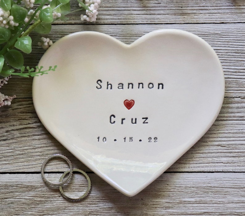 Wedding Ring Dish, Personalized, Wedding Gift, Engagement Gift, Heart, Bridal Shower Gift, Engagement, Anniversary Gift image 6