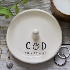 Bridal Shower Gift for Bride, Ring Dish Personalized, Engagement Gift, Wedding Gift, Ring Cone Ring Holder, Gay Wedding Gift image 5