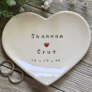 Wedding Ring Dish, Personalized, Wedding Gift, Engagement Gift, Heart, Bridal Shower Gift, Engagement, Anniversary Gift image 8