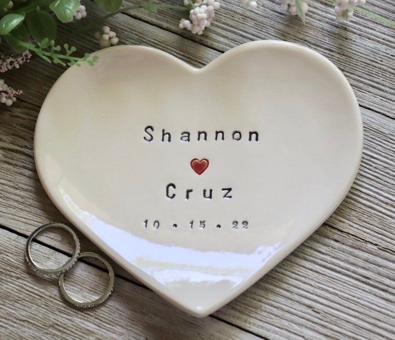 Wedding Ring Dish, Personalized, Wedding Gift, Engagement Gift, Heart, Bridal Shower Gift, Engagement, Anniversary Gift image 8