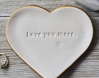 Love You More Heart Ring Dish, 9th Anniversary Gift
