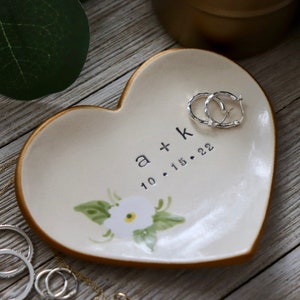 Ring Dish, Heart, Bride Gift Personalized, Gift for Her, Ring Holder, Custom Ring Dish image 5