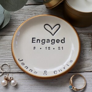 Engagement Gift, Ring Dish, Ring Holder, Personalized, Engagement Ring Dish, Bride To Be, Gift for Her image 4