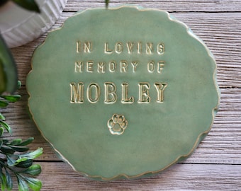 Personalized Ceramic Pet Memorial Stone | Indoor Outdoor Garden Marker | Sympathy Gift for Loss