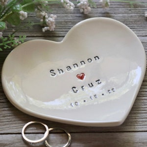 Wedding Ring Dish, Personalized, Wedding Gift, Engagement Gift, Heart, Bridal Shower Gift, Engagement, Anniversary Gift image 7