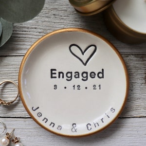 Engagement Gift, Ring Dish, Ring Holder, Personalized, Engagement Ring Dish, Bride To Be, Gift for Her image 6