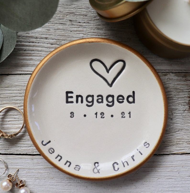 Engagement Gift, Ring Dish, Ring Holder, Personalized, Engagement Ring Dish, Bride To Be, Gift for Her image 6