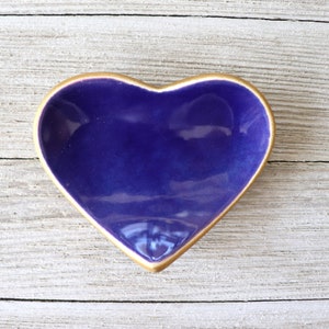 Heart Ring Holder, Ring Dish, Dark Blue, Bridesmaid Gift or Housewarming Gift, Gift Boxed, IN STOCK image 8