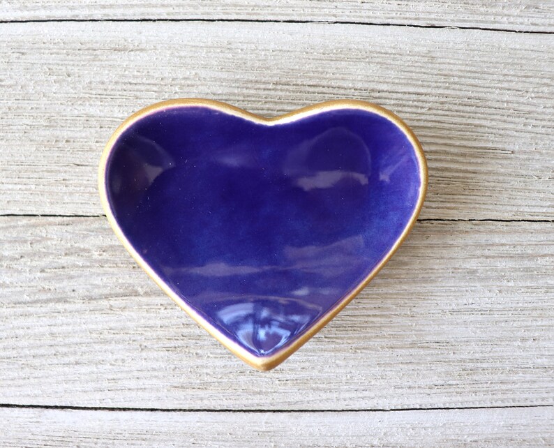 Heart Ring Holder, Ring Dish, Dark Blue, Bridesmaid Gift or Housewarming Gift, Gift Boxed, IN STOCK image 8