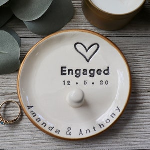 Ring Holder Engagement, Ring Cone, Personalized, Ring Stand Dish, Custom Bride to Be Gift image 5