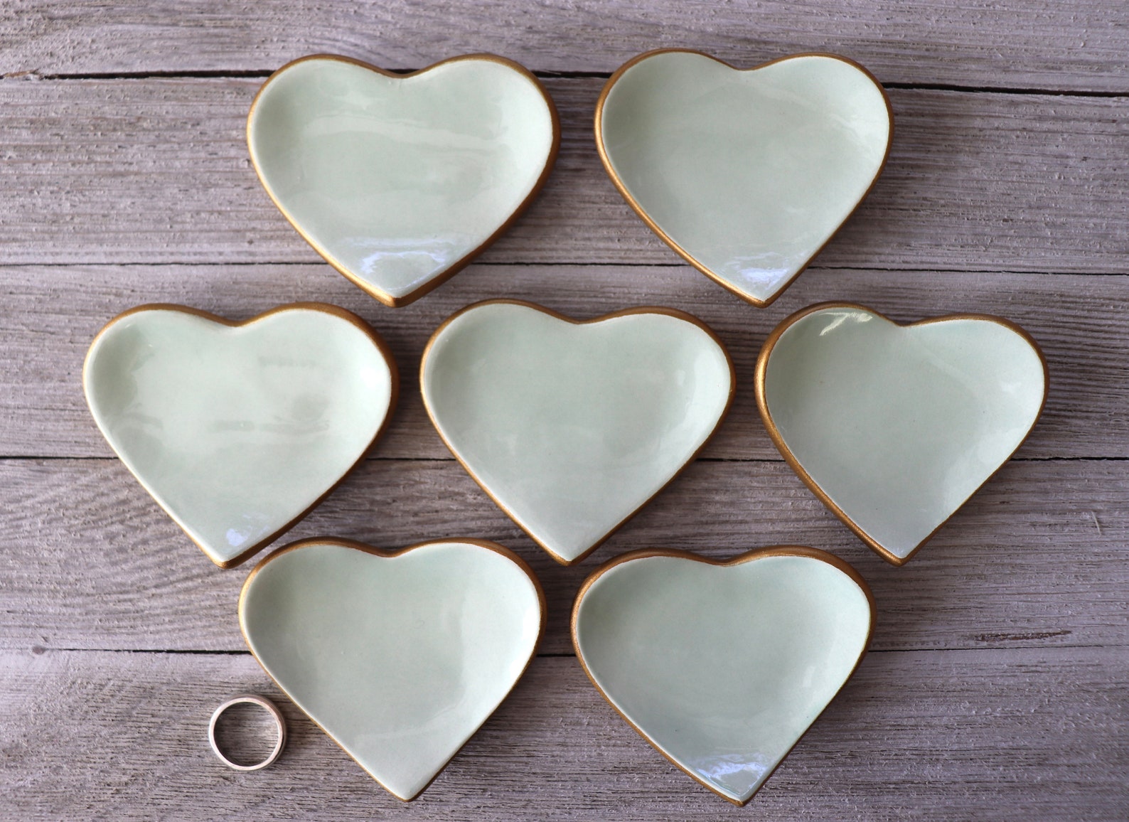 Heart Ring Holder Ring Dish Light Green Bridesmaid | Etsy