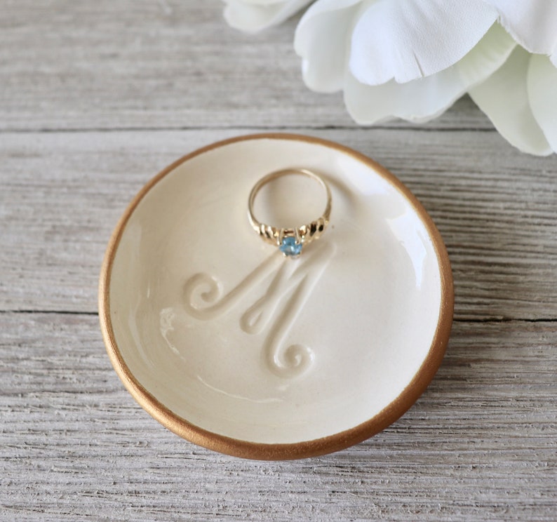 Ring Dish, Ring Holder, Letter Dish, Gift for Her, Small, CLEARANCE image 6