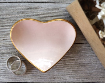 Ring Dish, Pink Heart, Bridesmaid Gift, Baby Shower Guest Gift, 2 Pack, Gift for Her, Ring Holder