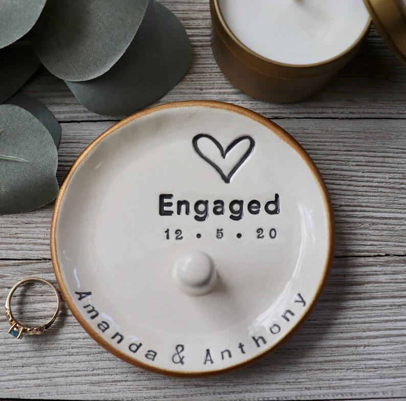 Ring Holder Engagement, Ring Cone, Personalized, Ring Stand Dish, Custom Bride to Be Gift image 7