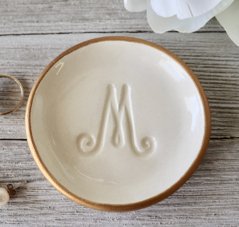 Ring Dish, Ring Holder, Letter Dish, Gift for Her, Small, CLEARANCE image 3