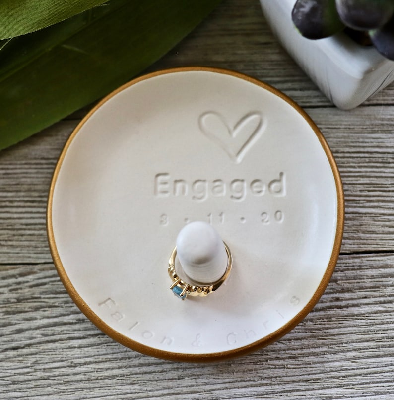 Personalized Gift for Her Ring Dishes Engagement Engagement Gifts, Ring Holder
