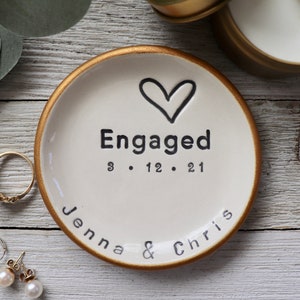 Engagement Gift, Ring Dish, Ring Holder, Personalized, Engagement Ring Dish, Bride To Be, Gift for Her image 9
