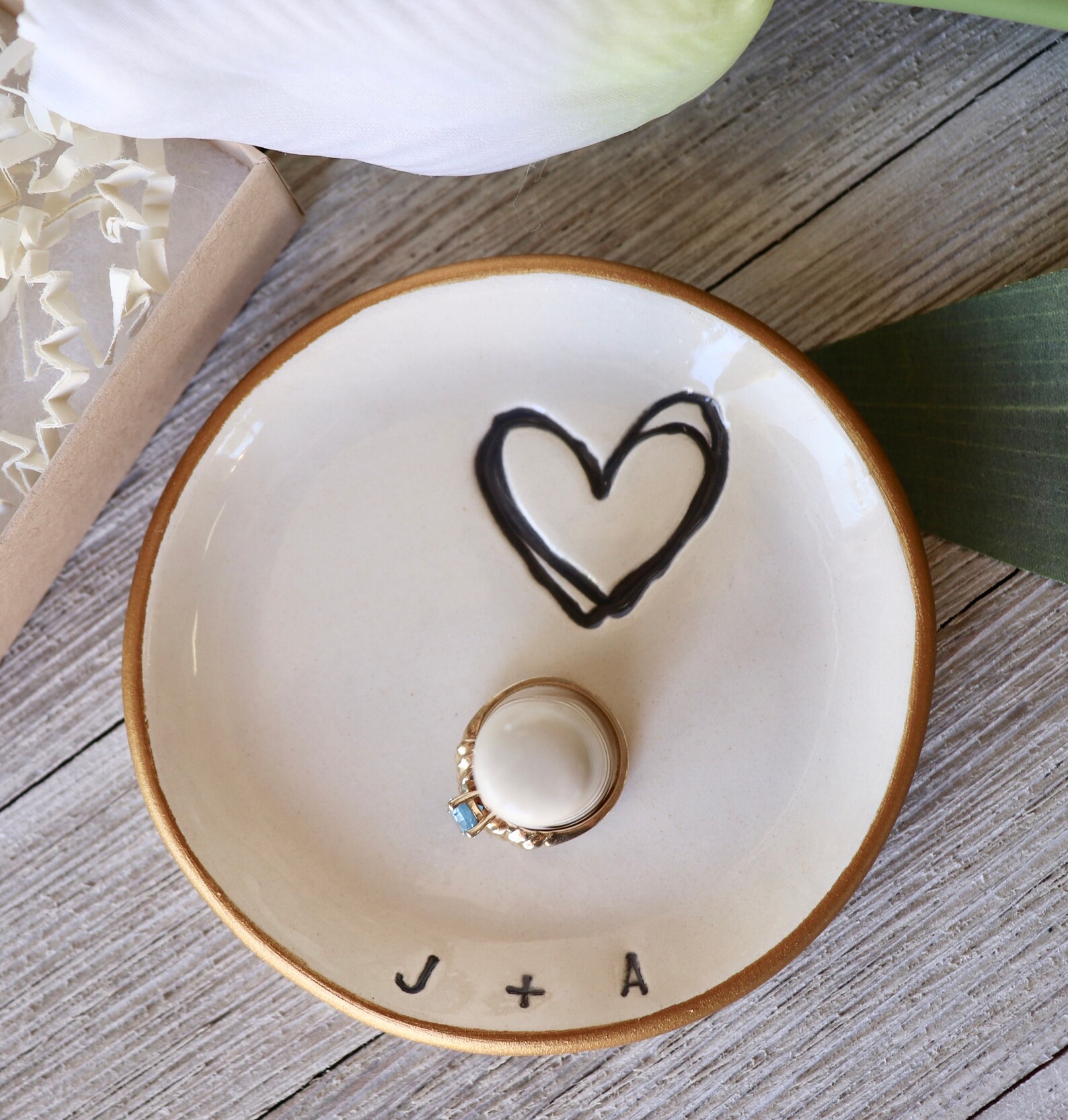 Custom Engagement Gift, Ring Dish, Jewelry Dish, Bridal Shower Gift for ...