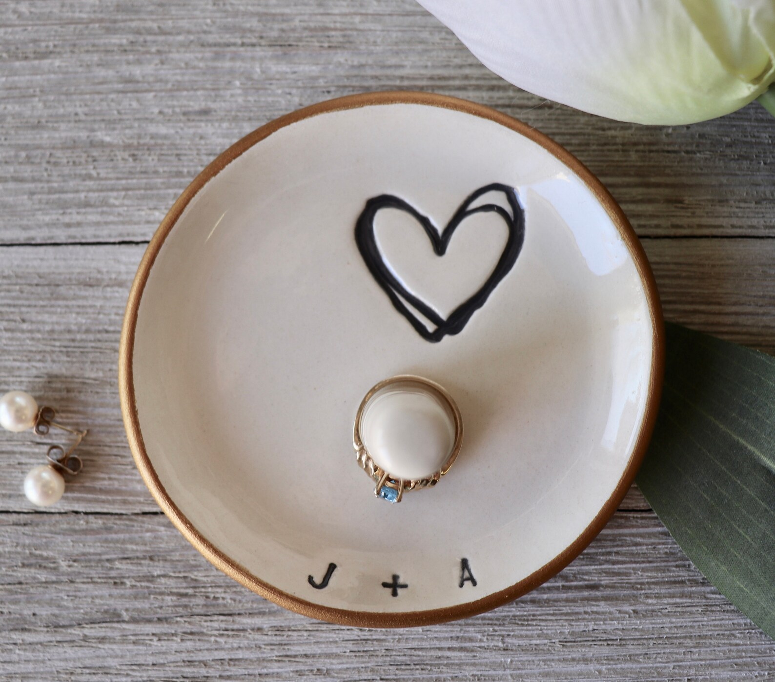 Custom Engagement Gift, Ring Dish, Jewelry Dish, Bridal Shower Gift for ...