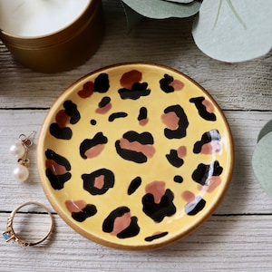 Leopard Ring Holder, Animal Print Ring Dish, Leopard Trinket Dish, Cheetah Decor