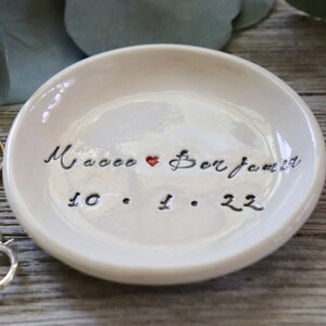 Ring Dish Personalized, Ceramic Ring Holder, Engagement Gift, Wedding Gift for Son, Wedding Gift for Daughter image 7