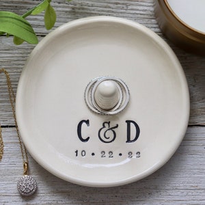 Bridal Shower Gift for Bride, Ring Dish Personalized, Engagement Gift, Wedding Gift, Ring Cone Ring Holder, Gay Wedding Gift image 6