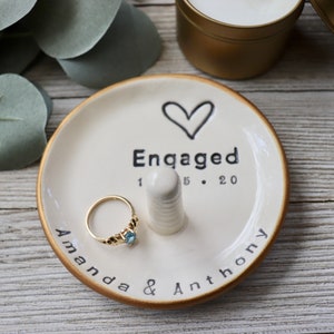 Ring Holder Engagement, Ring Cone, Personalized, Ring Stand Dish, Custom Bride to Be Gift image 6