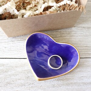 Heart Ring Holder, Ring Dish, Dark Blue, Bridesmaid Gift or Housewarming Gift, Gift Boxed, IN STOCK image 4