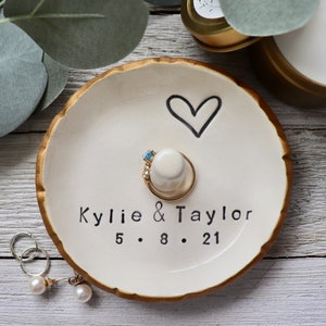 Personalized Wedding Ring Holder, 1st Anniversary Gift for Wife, Future Daughter in law Gift, Custom Ring Dish