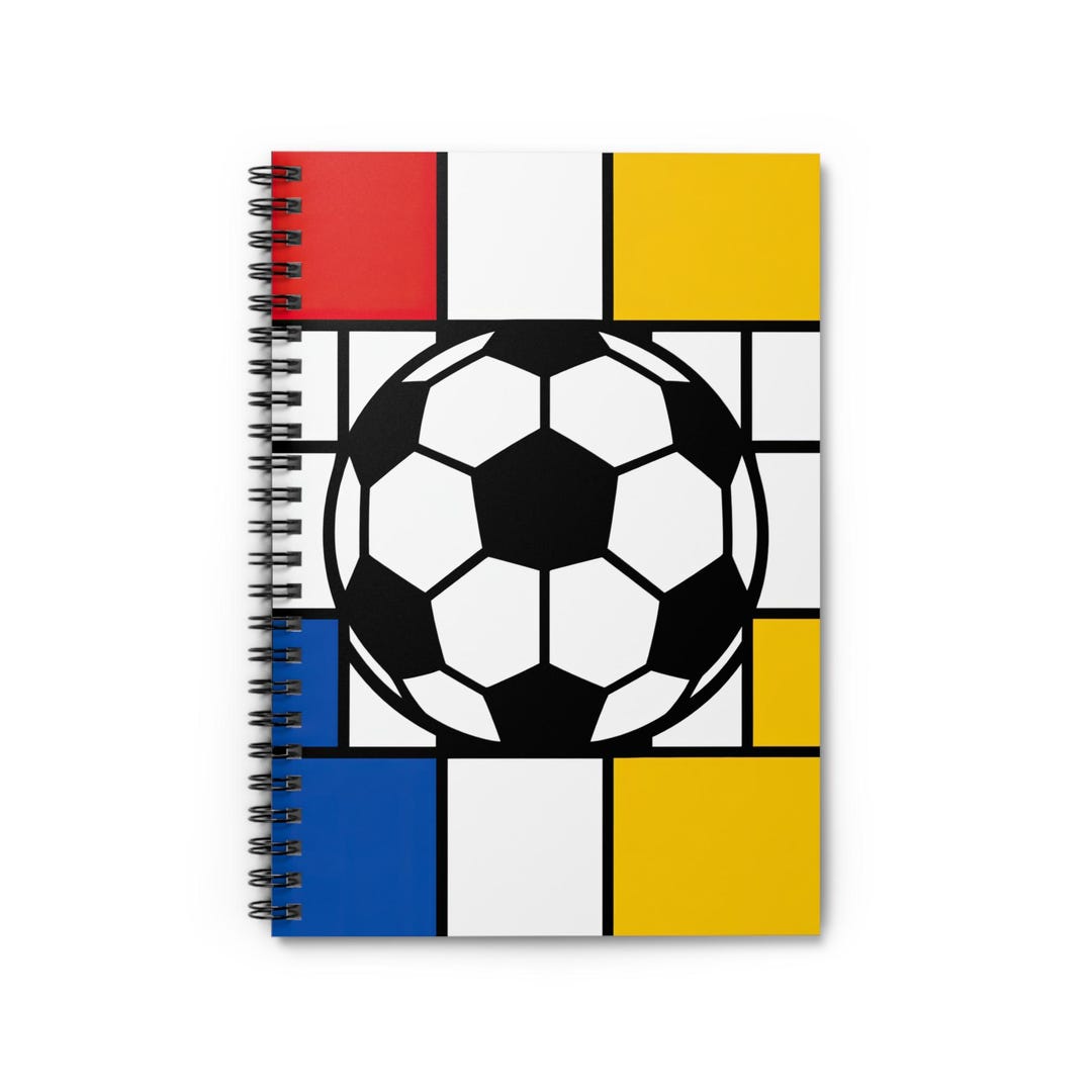 Soccer Ball Notebook Spiral Notebook | Inspired Mondrian Blocks Ruled ...