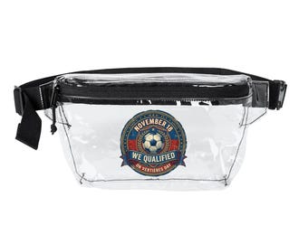 We Qualified Soccer Logo Transparent Fanny Pack | Clear Stadium Bag  | Ayiti