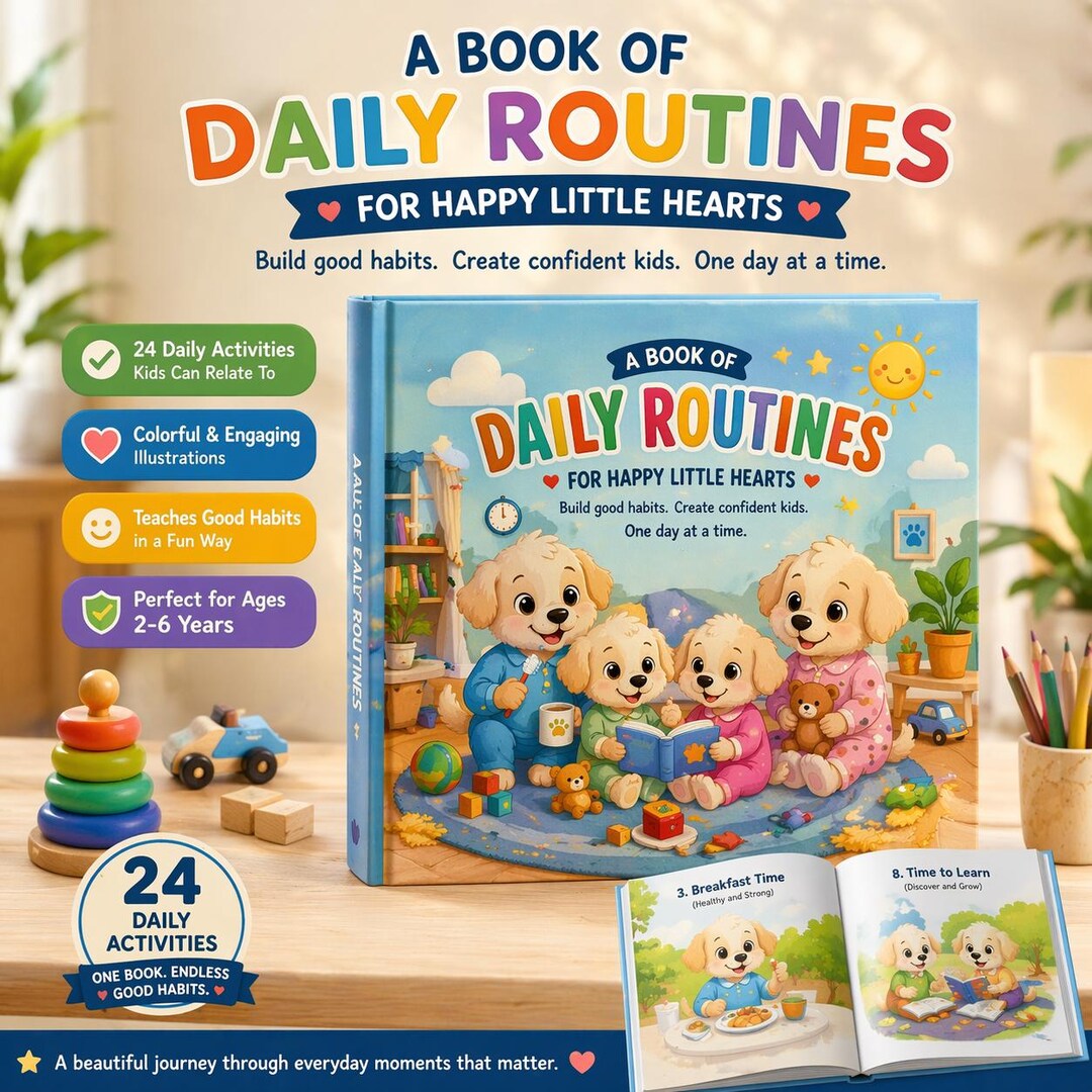 Daily Routines Activity Book for Kids Ages 2-6 | Habit Building ...