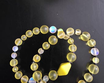 His and Hers, Yellow Resin Bracelets w/ one accent bracelet