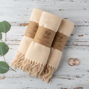 Hochzeitsgeschenke Pashmina in loser Schüttung für Gäste, Brautjungfer Geschenk, Schal, personalisierte Gastgeschenke, Geburtstagsgeschenk CHAMPAIGN